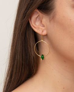 Emerald GeoX Glass Earrings