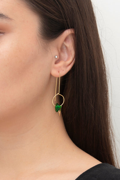 Emerald Geo Glass Earrings