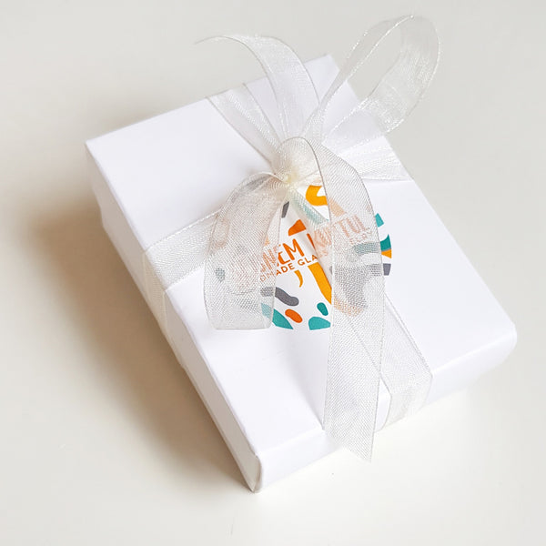 Orange GeoX Glass Earrings