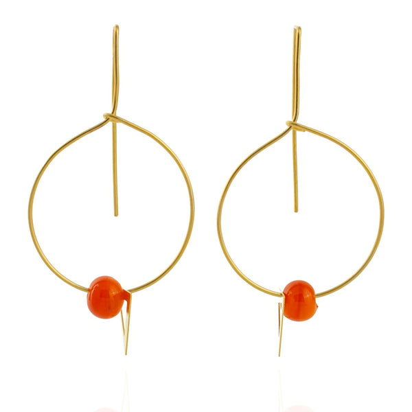 Orange GeoX Glass Earrings