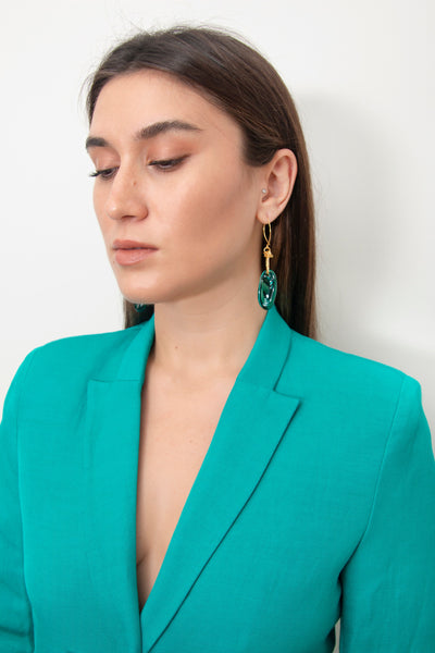 Turquoise Flow Glass Earrings