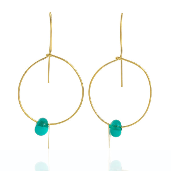 Turquoise GeoX Glass Earrings